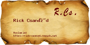 Rick Csanád névjegykártya